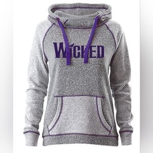 Gray and Purple Wicked  Pullover Women's Sweatshirt Hoodie Size Small